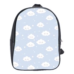 Kawaii Cloud Pattern School Bag (large) by Valentinaart