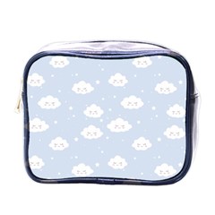 Kawaii Cloud Pattern Mini Toiletries Bag (one Side) by Valentinaart