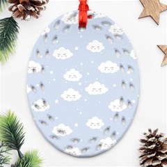 Kawaii Cloud Pattern Ornament (oval Filigree)