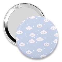 Kawaii Cloud Pattern 3  Handbag Mirrors by Valentinaart