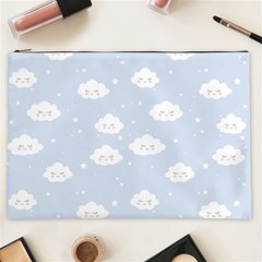 Kawaii Cloud Pattern Cosmetic Bag (xxl) by Valentinaart