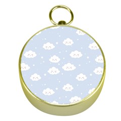 Kawaii Cloud Pattern Gold Compasses by Valentinaart