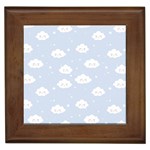 Kawaii cloud pattern Framed Tile Front