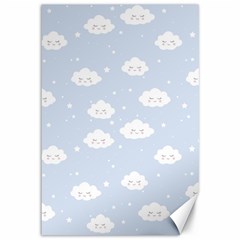 Kawaii Cloud Pattern Canvas 12  X 18  by Valentinaart