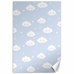 Kawaii Cloud Pattern Canvas 24  X 36  by Valentinaart