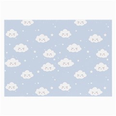 Kawaii Cloud Pattern Large Glasses Cloth by Valentinaart