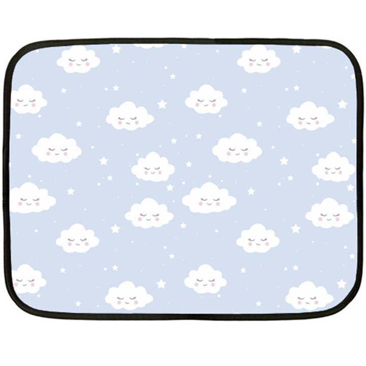 Kawaii cloud pattern Fleece Blanket (Mini)