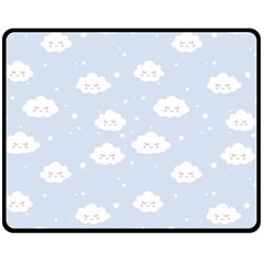 Kawaii Cloud Pattern Fleece Blanket (medium)  by Valentinaart