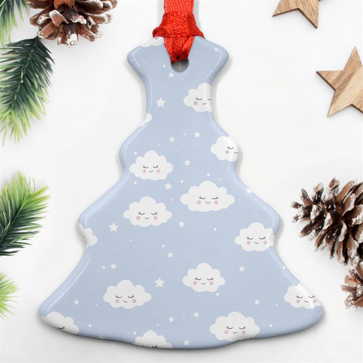 Kawaii cloud pattern Ornament (Christmas Tree) 