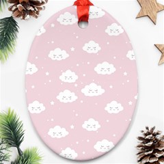 Kawaii Cloud Pattern Ornament (oval)