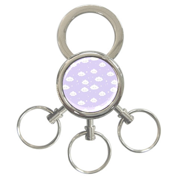 Kawaii cloud pattern 3-Ring Key Chain