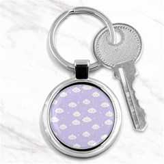 Kawaii Cloud Pattern Key Chain (round) by Valentinaart