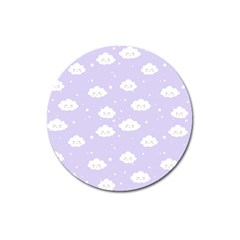 Kawaii Cloud Pattern Magnet 3  (round) by Valentinaart