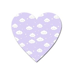 Kawaii Cloud Pattern Heart Magnet