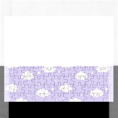 Kawaii Cloud Pattern Rectangular Jigsaw Puzzl by Valentinaart