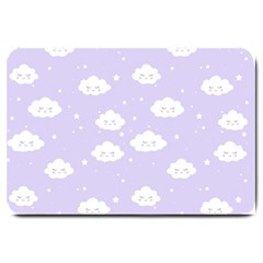 Kawaii Cloud Pattern Large Doormat  by Valentinaart