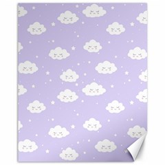 Kawaii Cloud Pattern Canvas 11  X 14  by Valentinaart