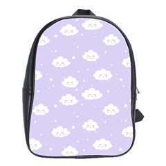 Kawaii Cloud Pattern School Bag (large) by Valentinaart