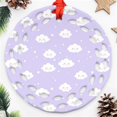 Kawaii Cloud Pattern Ornament (round Filigree)