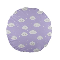 Kawaii Cloud Pattern Standard 15  Premium Round Cushions by Valentinaart