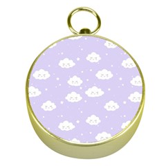 Kawaii Cloud Pattern Gold Compasses by Valentinaart