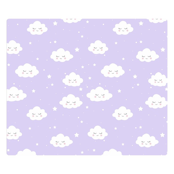 Kawaii cloud pattern Double Sided Flano Blanket (Small) 