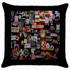 Stickers Throw Pillow Case (black) by ArtworkByPatrick