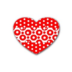 Polka Dots Two Times 10 Rubber Coaster (heart)  by impacteesstreetwearten