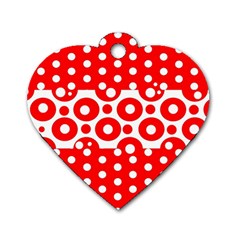 Polka Dots Two Times 10 Dog Tag Heart (one Side) by impacteesstreetwearten