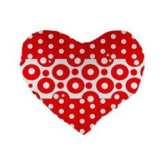 Polka Dots Two Times 10 Standard 16  Premium Flano Heart Shape Cushions by impacteesstreetwearten