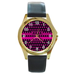 Polka Dots Two Times 8 Black Round Gold Metal Watch by impacteesstreetwearten