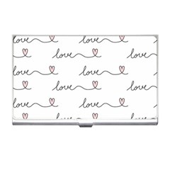 Pattern With Love Words Business Card Holder by Vaneshart