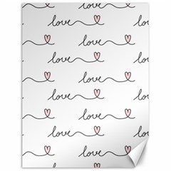 Pattern With Love Words Canvas 12  X 16  by Vaneshart