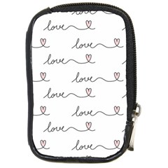 Pattern With Love Words Compact Camera Leather Case by Vaneshart