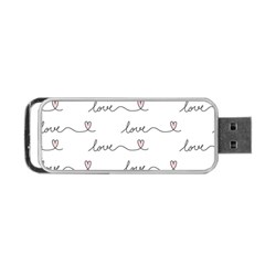 Pattern With Love Words Portable Usb Flash (one Side) by Vaneshart