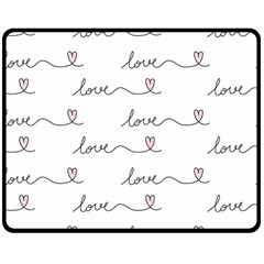 Pattern With Love Words Double Sided Fleece Blanket (medium)  by Vaneshart