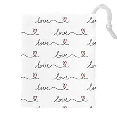 Pattern With Love Words Drawstring Pouch (5xl) by Vaneshart