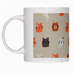 Cat Faces Pattern White Mugs by Vaneshart