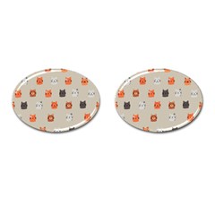 Cat Faces Pattern Cufflinks (Oval)