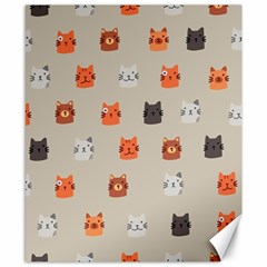 Cat Faces Pattern Canvas 8  x 10 