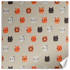 Cat Faces Pattern Canvas 12  X 12  by Vaneshart