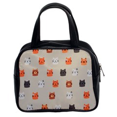 Cat Faces Pattern Classic Handbag (two Sides) by Vaneshart