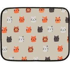 Cat Faces Pattern Fleece Blanket (Mini)