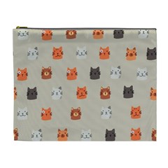 Cat Faces Pattern Cosmetic Bag (xl) by Vaneshart