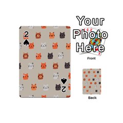 Cat Faces Pattern Playing Cards 54 Designs (mini) by Vaneshart