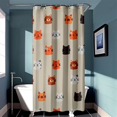 Cat Faces Pattern Shower Curtain 36  X 72  (stall)  by Vaneshart