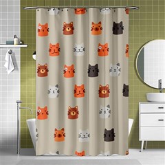 Cat Faces Pattern Shower Curtain 48  X 72  (small)  by Vaneshart