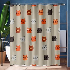 Cat Faces Pattern Shower Curtain 60  X 72  (medium)  by Vaneshart