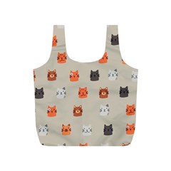 Cat Faces Pattern Full Print Recycle Bag (S)