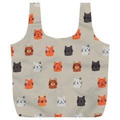 Cat Faces Pattern Full Print Recycle Bag (xl) by Vaneshart